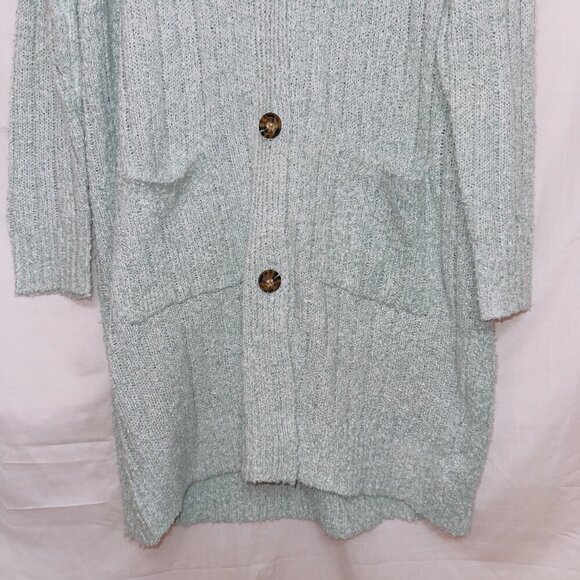 Cozy Casual Blue Long Sleeve Button Front Knit Cardigan Sweater size S/M - Picture 5 of 7